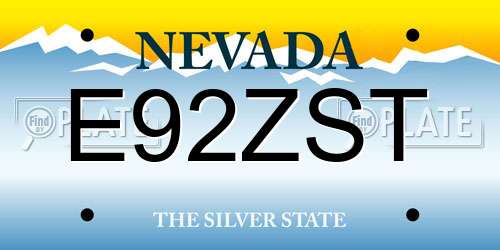 E92ZST Nevada License Plate