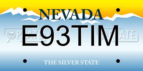 E93TIM Nevada License Plate