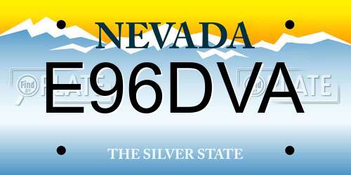 E96DVA Nevada License Plate