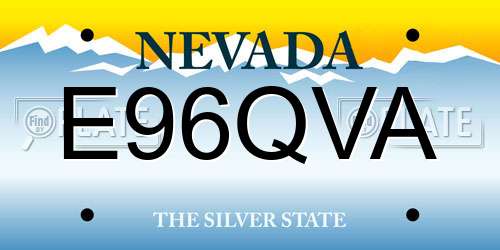 E96QVA Nevada License Plate