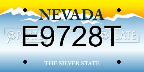 E9728T Nevada License Plate