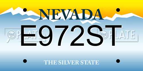 E972ST Nevada License Plate