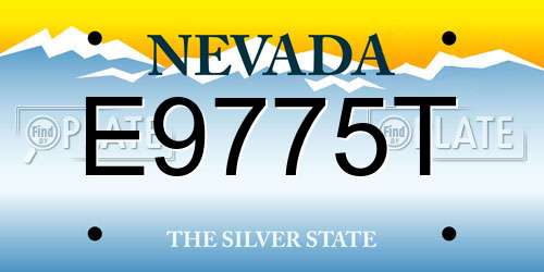 E9775T Nevada License Plate