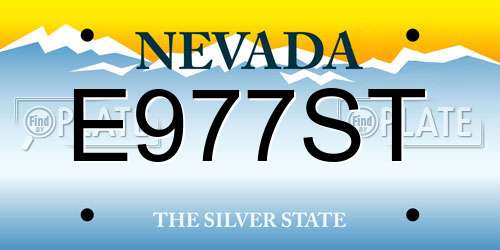 E977ST Nevada License Plate