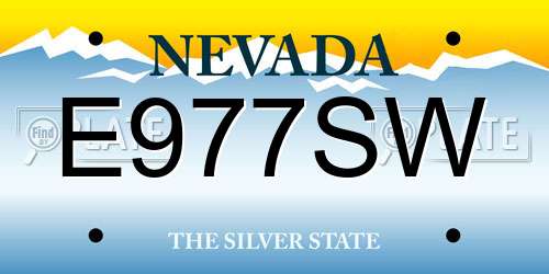 E977SW Nevada License Plate