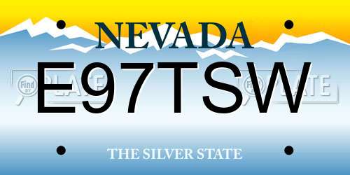 E97TSW Nevada License Plate