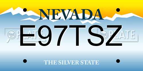 E97TSZ Nevada License Plate