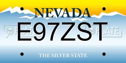 E97ZST Nevada License Plate