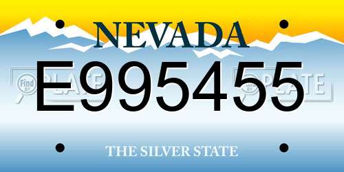 E995455 Nevada License Plate