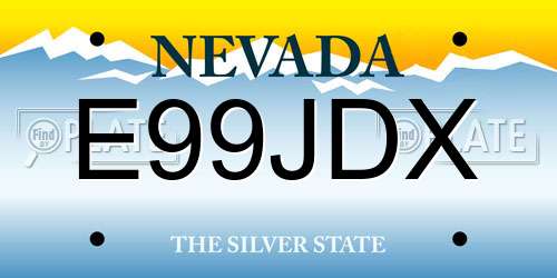 E99JDX Nevada License Plate