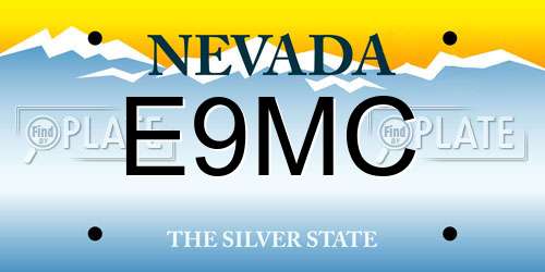 E9MC Nevada License Plate