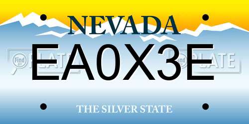 EA0X3E Nevada License Plate