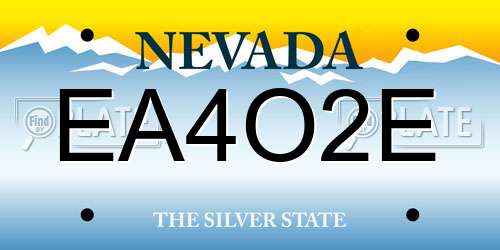 EA4O2E Nevada License Plate