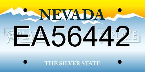 EA56442 Nevada License Plate
