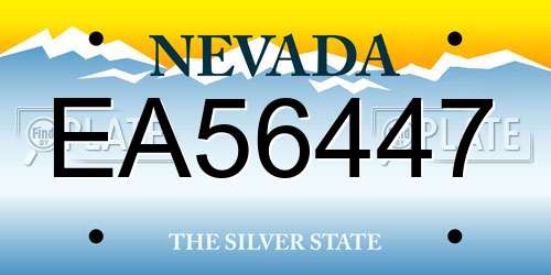 EA56447 Nevada License Plate
