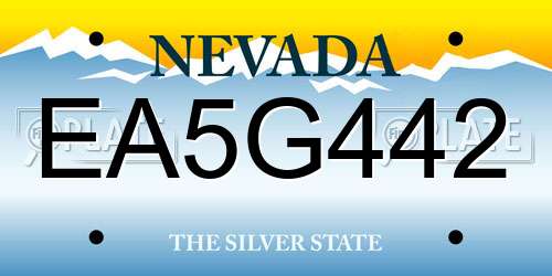 EA5G442 Nevada License Plate