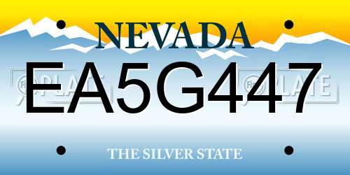 EA5G447 Nevada License Plate