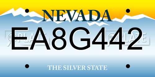 EA8G442 Nevada License Plate