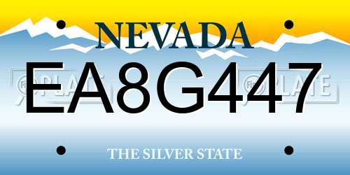 EA8G447 Nevada License Plate