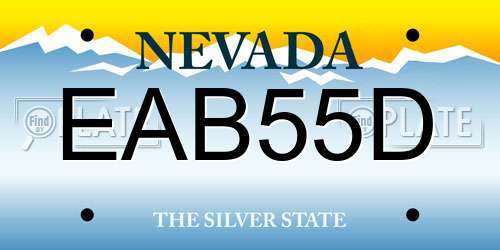 EAB55D Nevada License Plate
