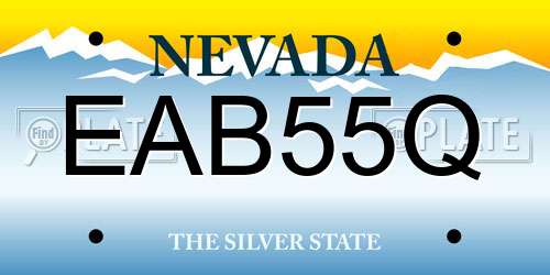 EAB55Q Nevada License Plate