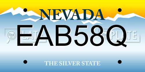 EAB58Q Nevada License Plate