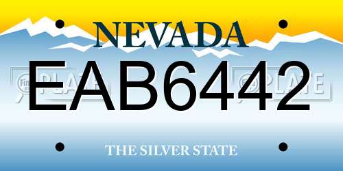 EAB6442 Nevada License Plate