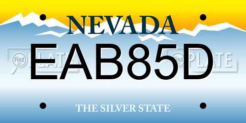 EAB85D Nevada License Plate