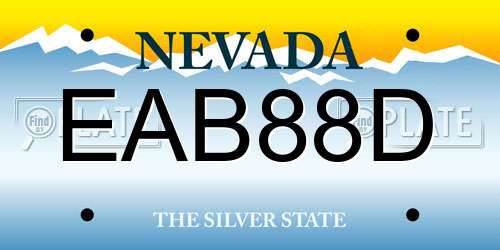EAB88D Nevada License Plate
