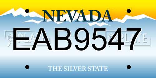EAB9547 Nevada License Plate