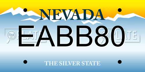 EABB80 Nevada License Plate