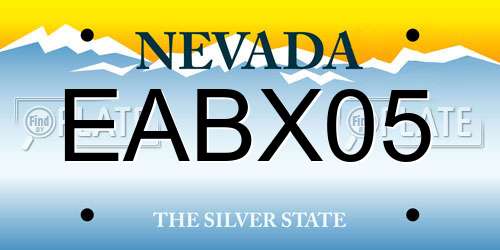 EABX05 Nevada License Plate