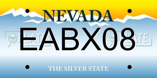 EABX08 Nevada License Plate