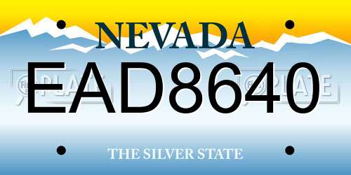EAD8640 Nevada License Plate