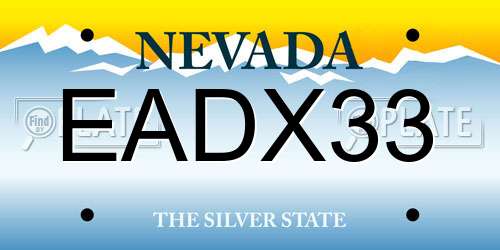 EADX33 Nevada License Plate