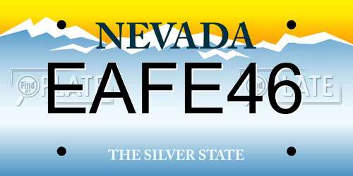 EAFE46 Nevada License Plate