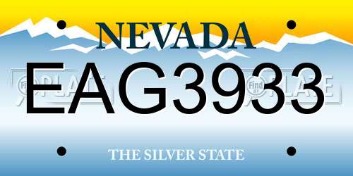 EAG3933 Nevada License Plate