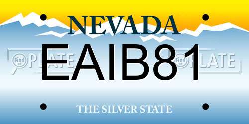 EAIB81 Nevada License Plate