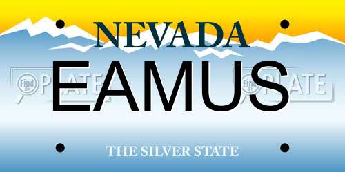EAMUS Nevada License Plate