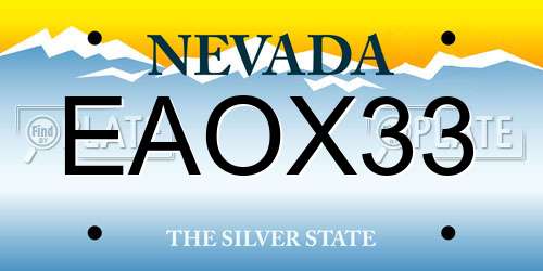 EAOX33 Nevada License Plate