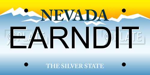 EARNDIT Nevada License Plate