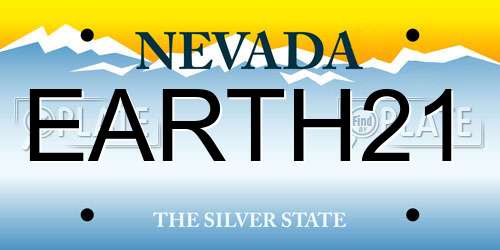 EARTH21 Nevada License Plate