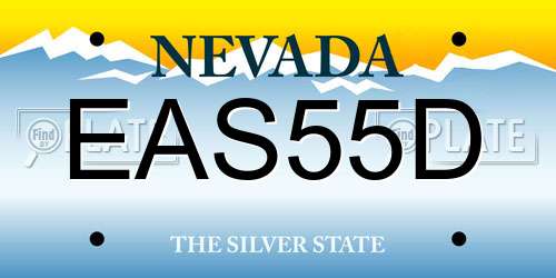 EAS55D Nevada License Plate