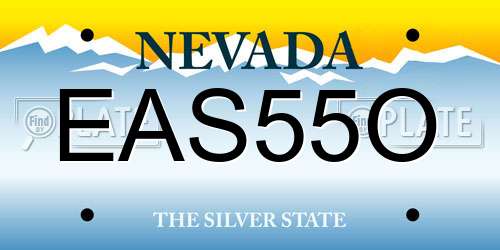 EAS55O Nevada License Plate
