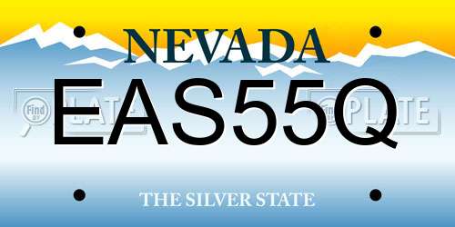 EAS55Q Nevada License Plate