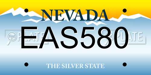 EAS580 Nevada License Plate