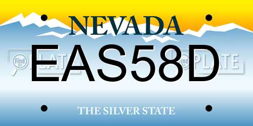 EAS58D Nevada License Plate