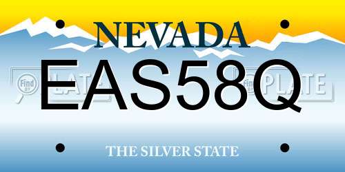 EAS58Q Nevada License Plate