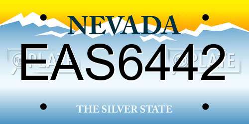 EAS6442 Nevada License Plate