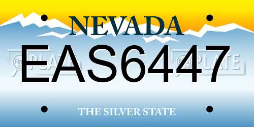 EAS6447 Nevada License Plate